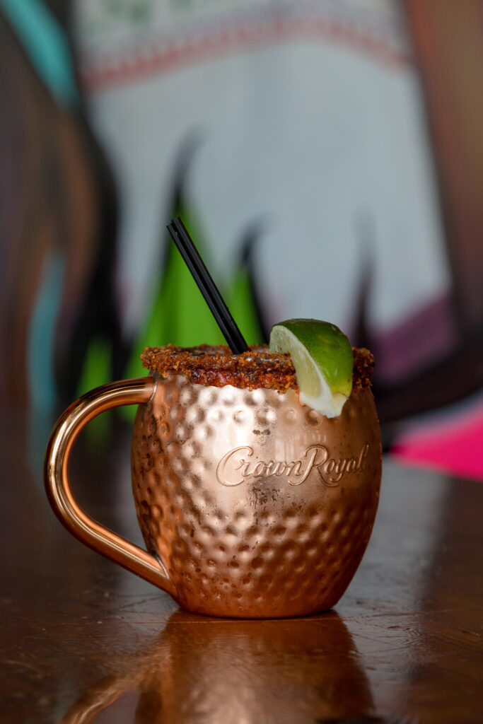 Cocktail served in a copper mug at Señor Taps
