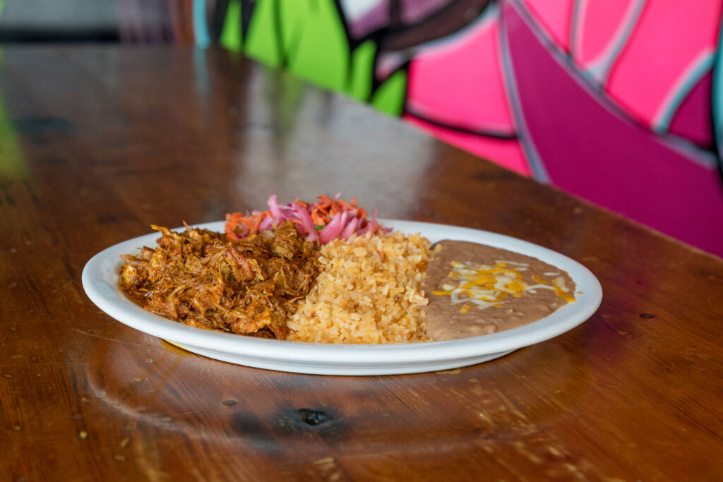Mexican dinner plate at Señor Taps
